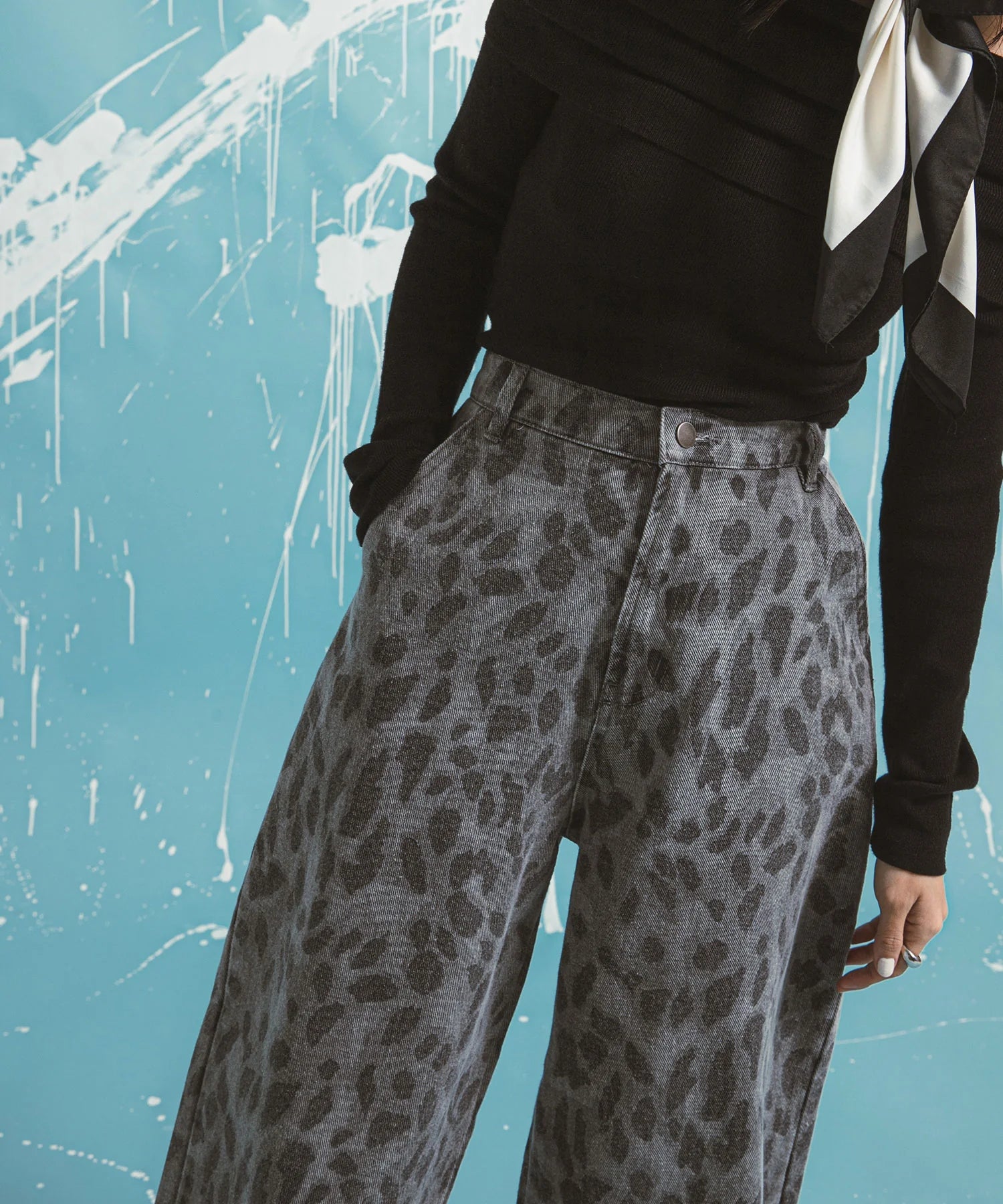 Leopard Barrel Leg 褲子